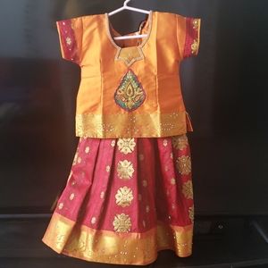 Semi silk dress for little girls